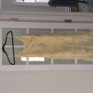 Loft Outlet Yellow Floral Midi Dress